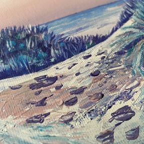 Textured beach view in acrylic